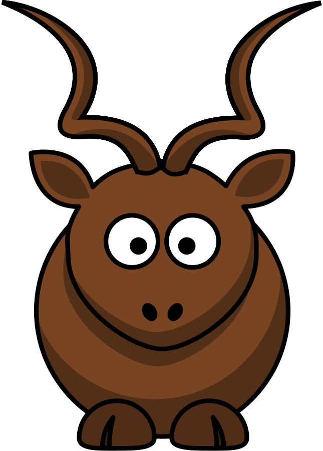 Cartoon kudu medium 600pixel clipart, vector clip art