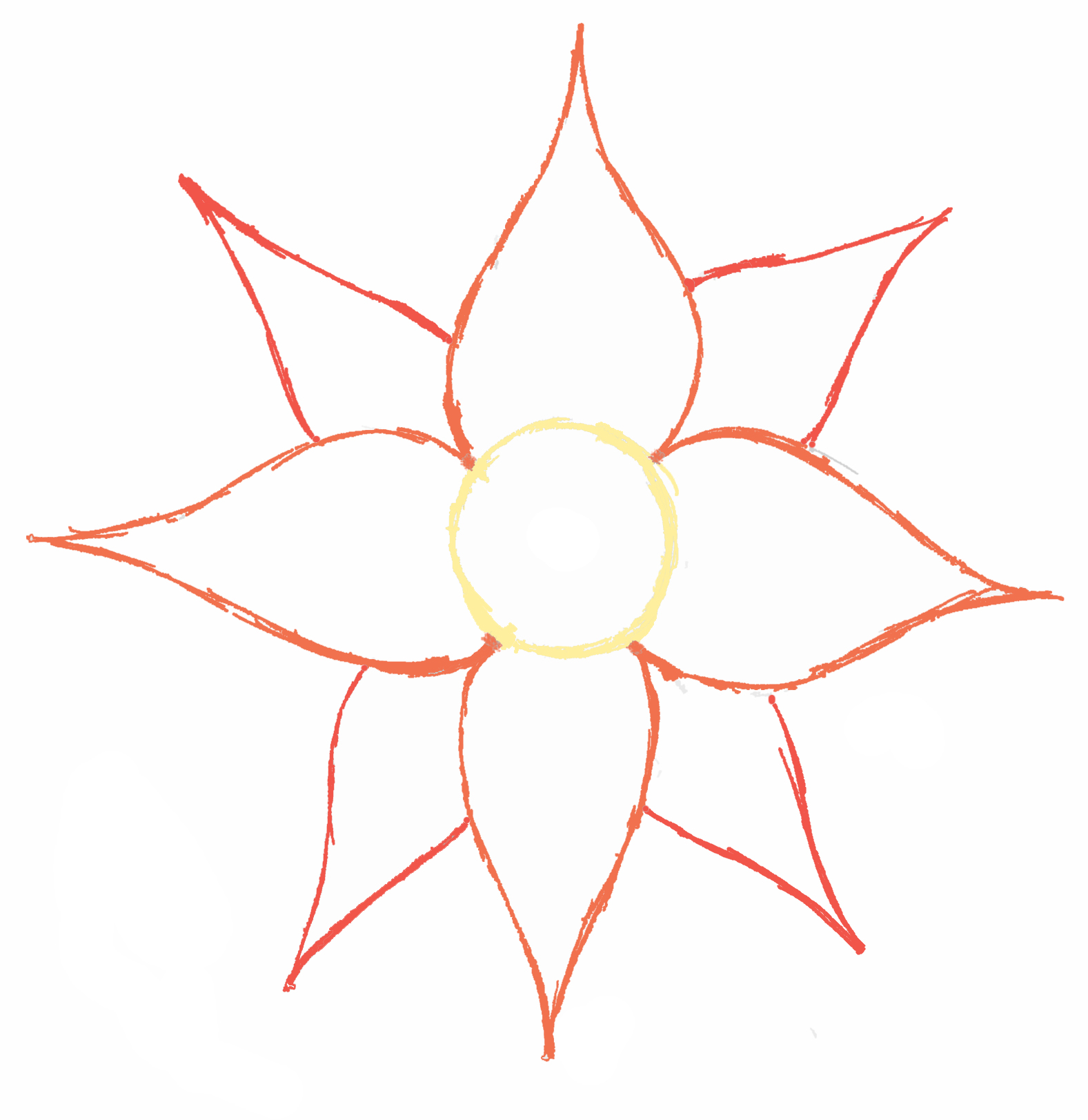 Easy Flower Drawing Outline