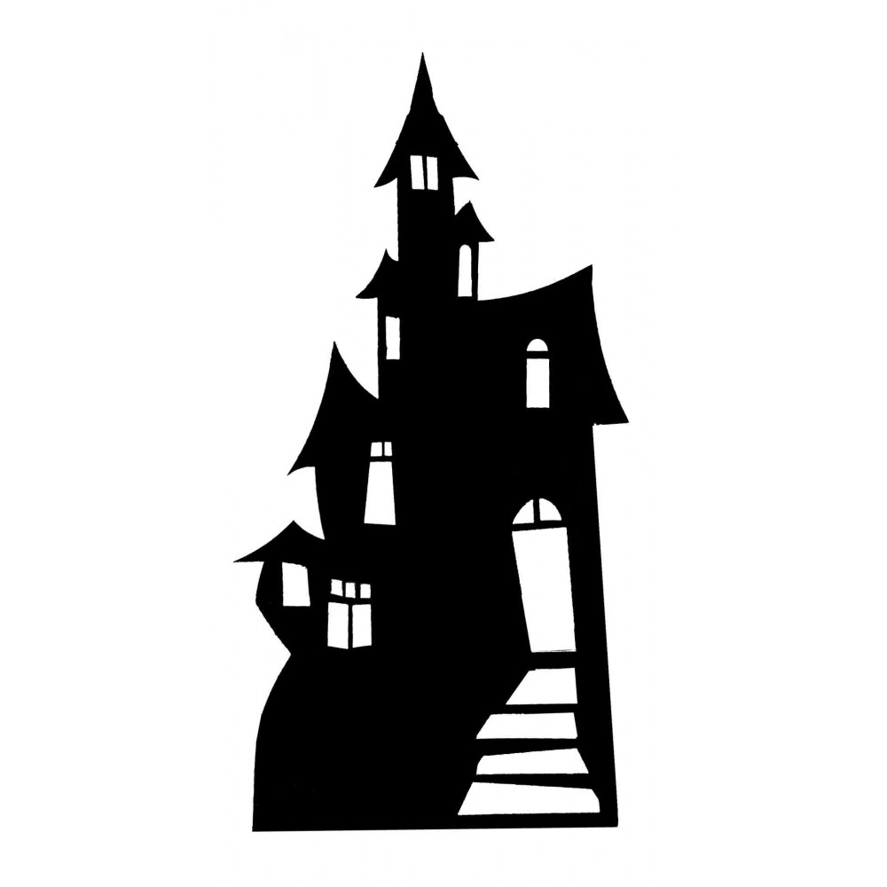 free haunted house silhouette clip art - photo #3