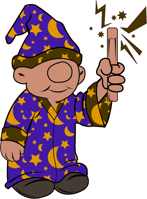 Free Clip-Art: People » Funny » Cute little Wizard