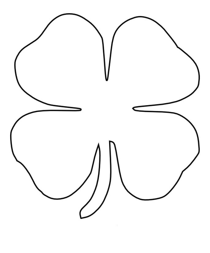 Four Leaf Clover Coloring Pages Printable Printable Word Searches