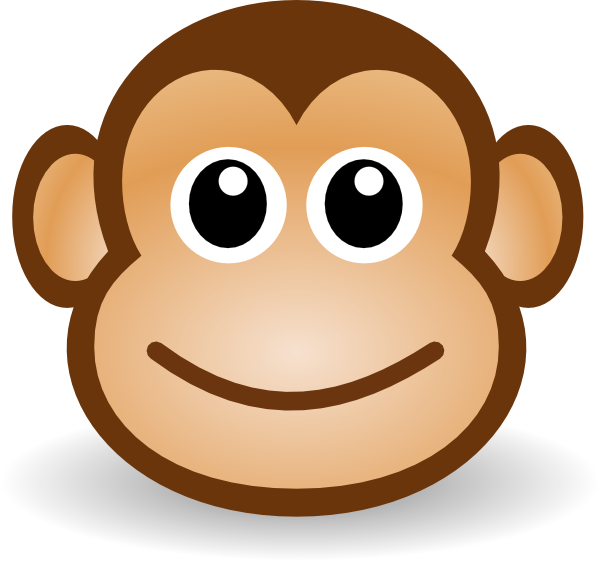 Happy Monkey Face clip art - vector clip art online, royalty free ...