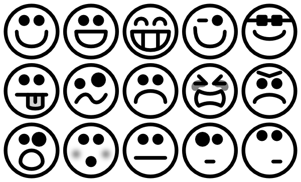 Outline Smiley Icons clip art - vector clip art online, royalty ...