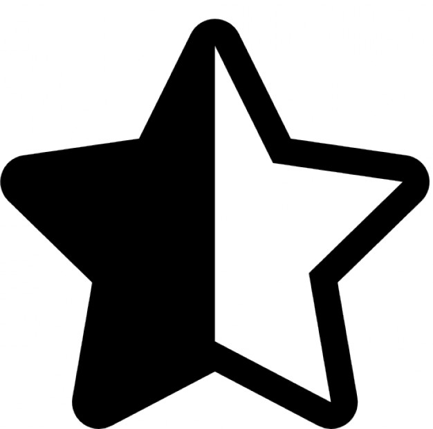 Half black and half white star shape Icons | Free Download