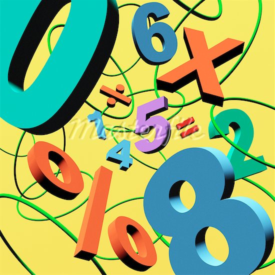 Numbers, Hoops and Mathematical Symbols - Stock Photos