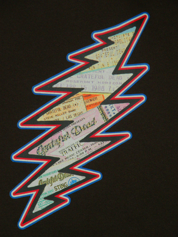 grateful dead ticket stub bolt shirt by purefunkdesigns on Etsy