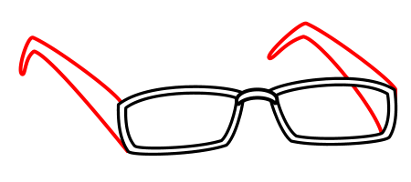 Drawing cartoon sunglasses
