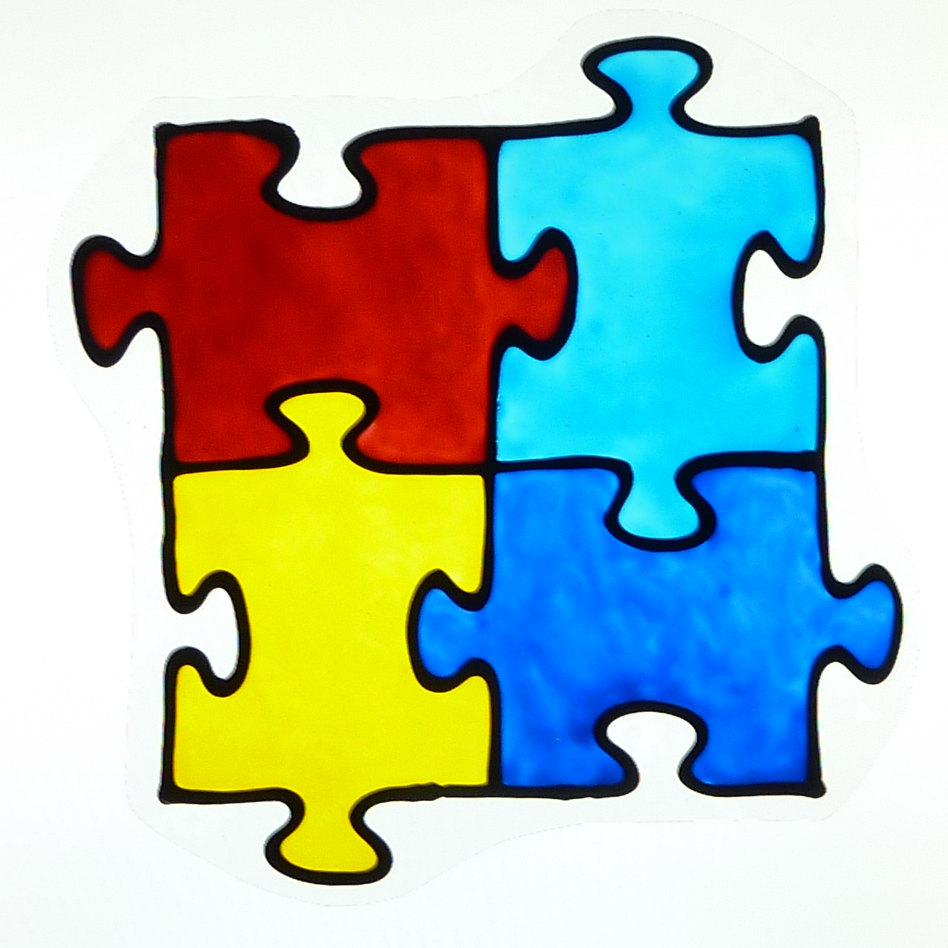 Autism puzzle-window cling suncatcher faux by barbaranovak
