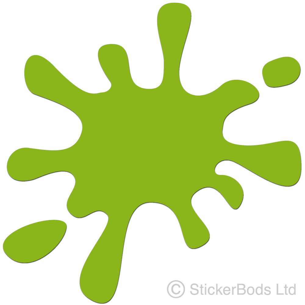 36 LIME GREEN PAINT SPLAT car wall bedroom stickers T1 | eBay
