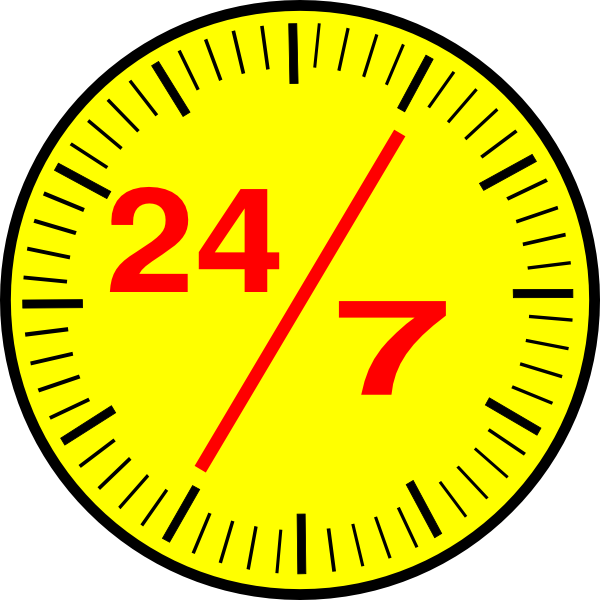 24 7 Clock clip art - vector clip art online, royalty free ...