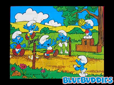 Smurf Puzzles 24 Pieces The Smurf Village Puzzle The Smurf Train ...