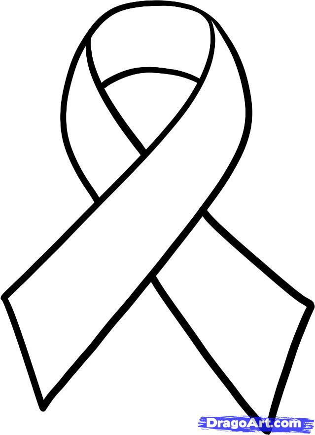 How to Draw a Cancer Ribbon, Breast Cancer Ribbon, Step by Step ...