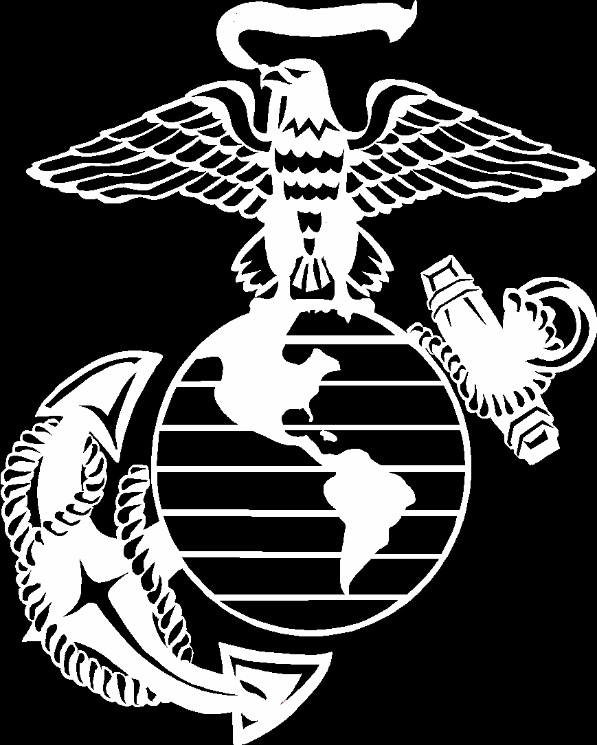 9"x8" White Eagle Globe and Anchor Decal USMC Military