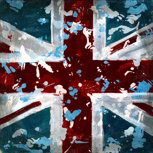 British Flags Wall Canvas Art - The Frog and the Princess
