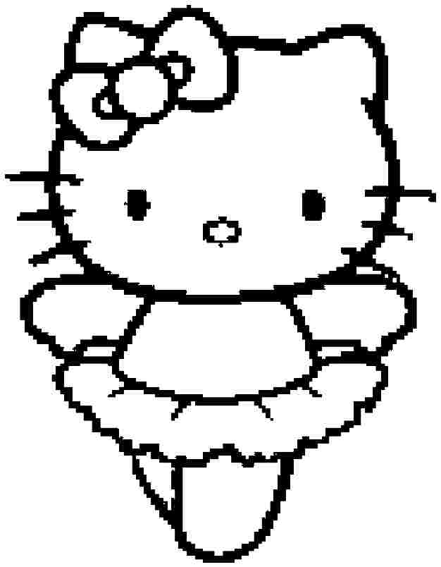 Cartoon Hello Kitty Coloring Pages Printable For Kindergarten #
