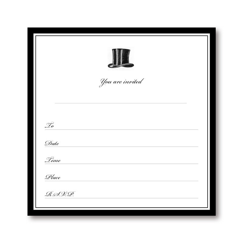 Top Hat invitation - Papier fill in invitations - Papier d'Amour ...