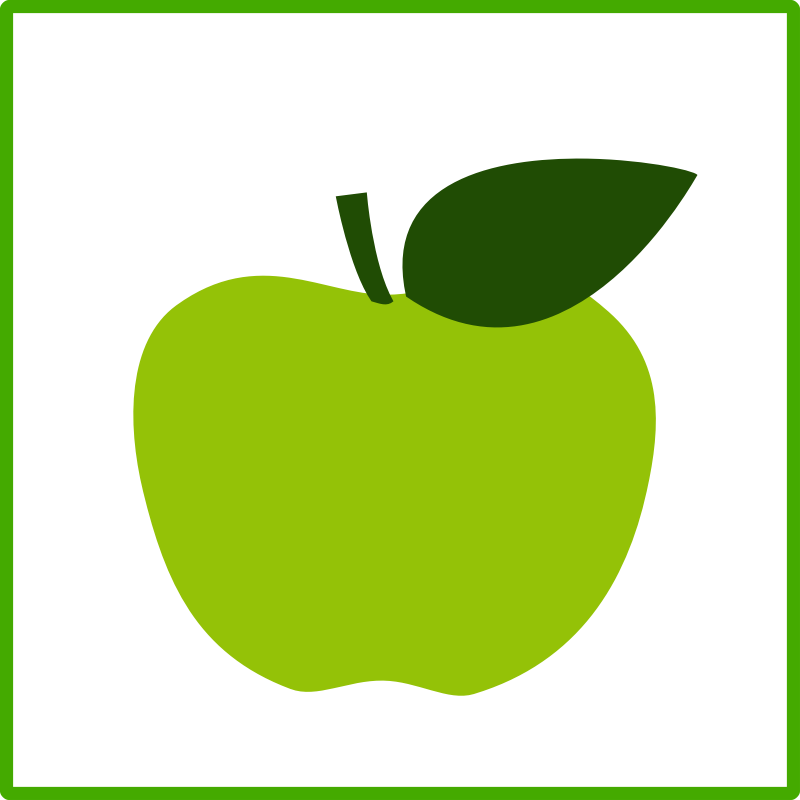 Clipart - eco green apple, icon