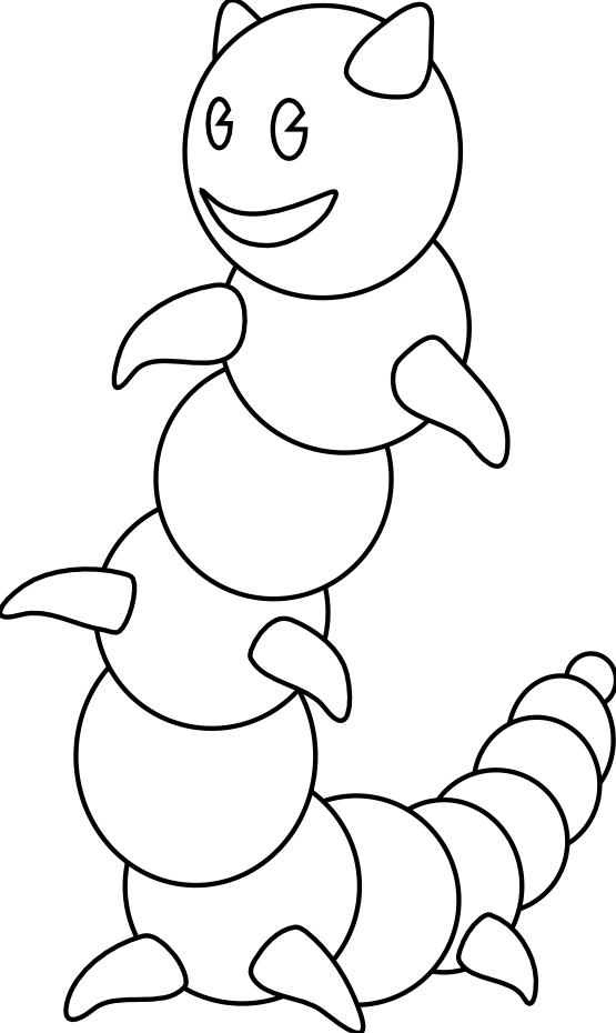 Worm 14 Black White Line Flower Art Coloring Sheet Colouring Page ...