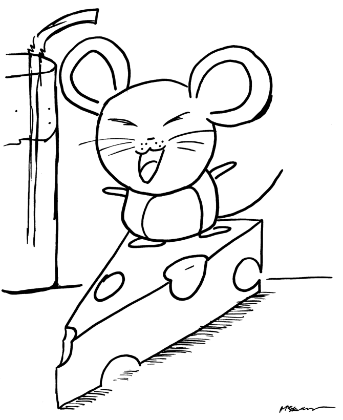 Anime Coloring Pages | Mouse surfin Cheese Wedge Anime Coloring ...