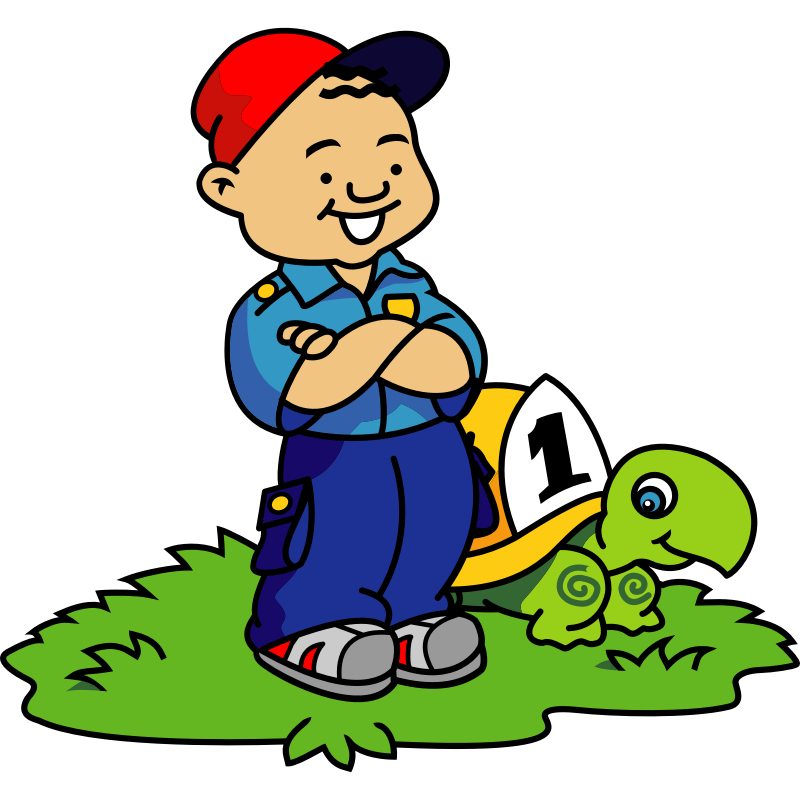 Clipart - Boy and Turtle
