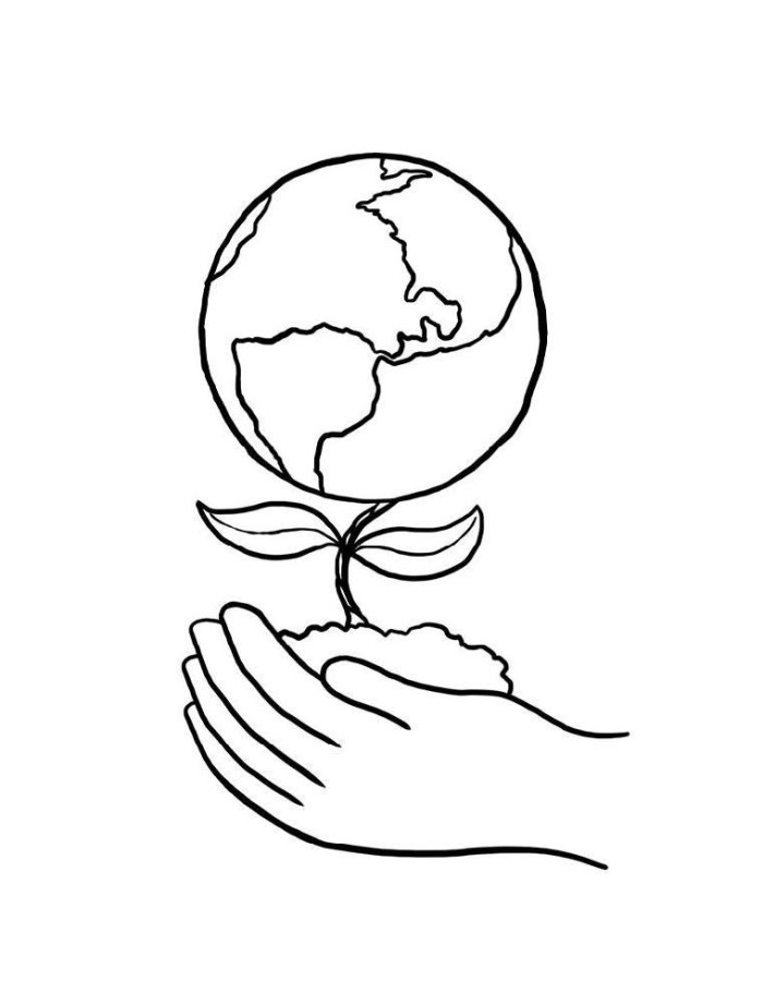 Earth Day Green Earth Coloring Pages Book - Earth Day Cartoon ...