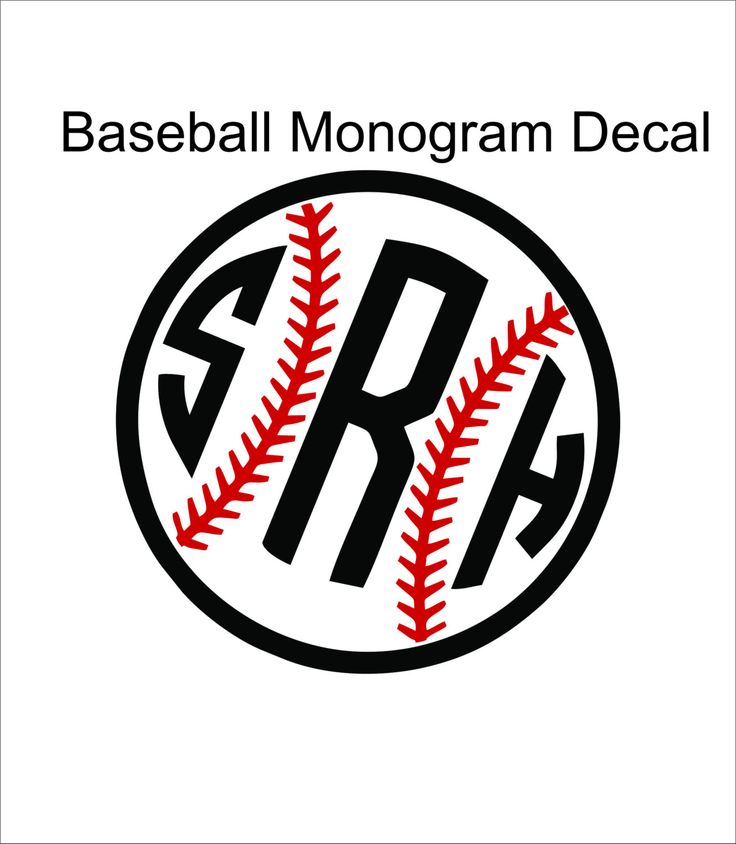 baseball car monogram sticker
