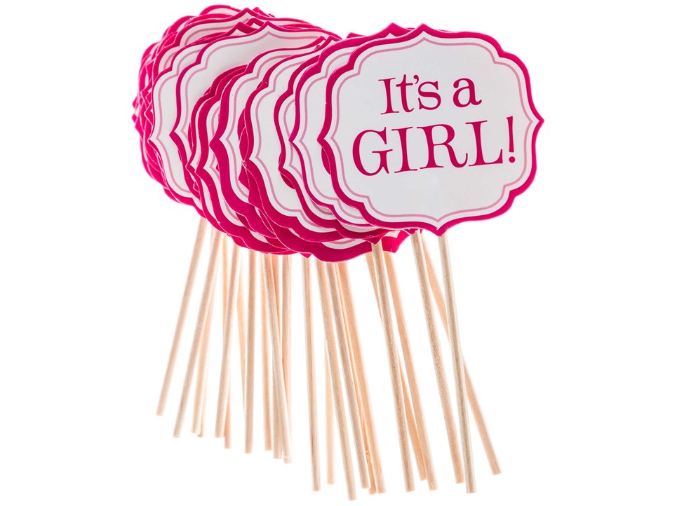 Brother Sister Design Studio Pink Baby Girl Cupcake Picks | Shop ...
