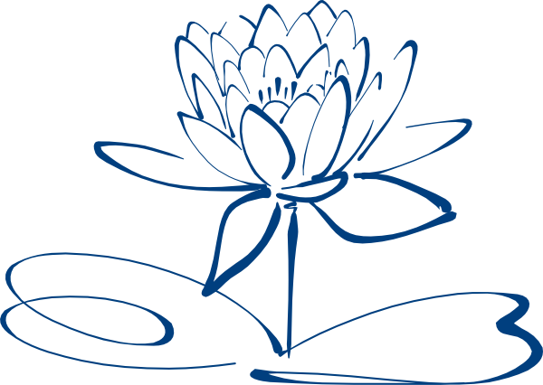Lotus Flower Outline Blue clip art - vector clip art online ...