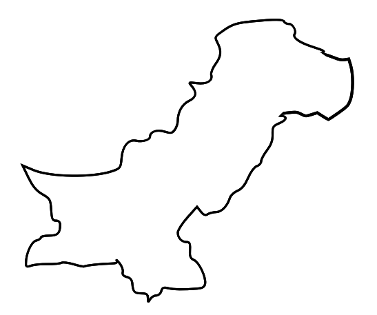 Clipart - Black outline map of Pakistan