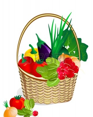 Fruits And Vegetables Basket Clipart | http://