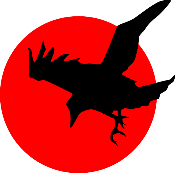 Raven on Red - vector Clip Art