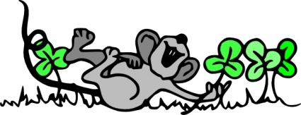 Mouse Playing In Shamrocks clip art - Download free Other vectors