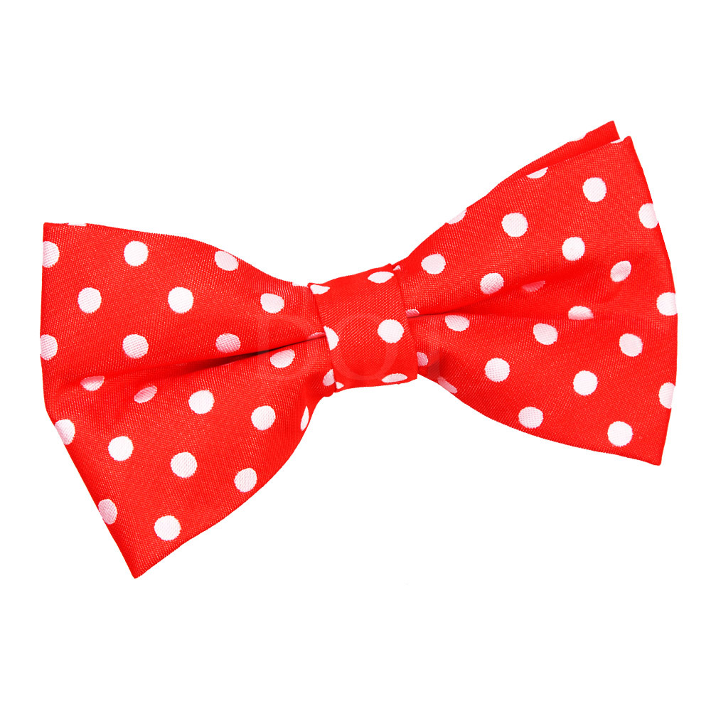 Men's Polka Dot Red Bow Tie