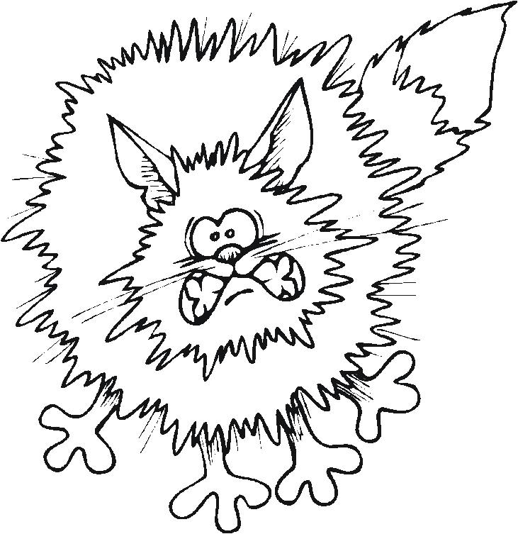 Scared Cat Coloring Pages