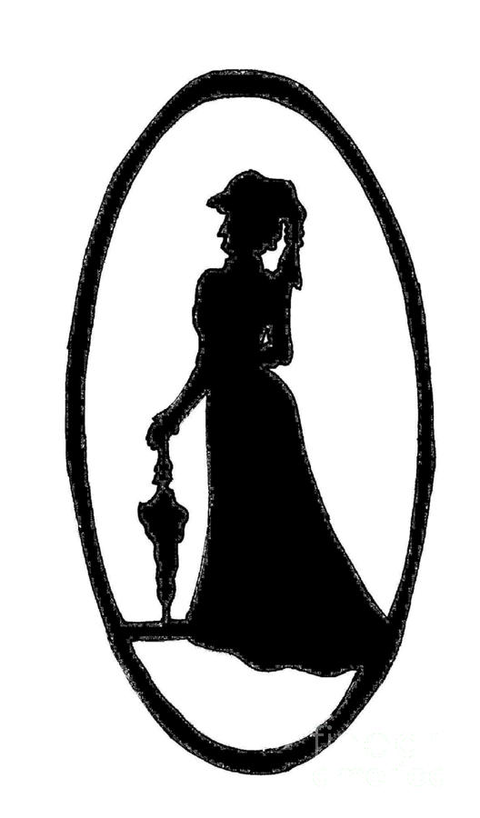 Woman Silhouette Black On White Drawing by Jeannie Atwater Jordan ...