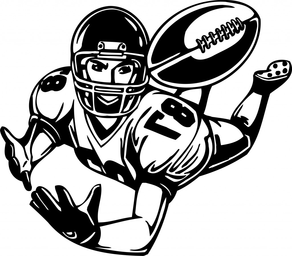 Football Player Running For Touchdown Clip Art Image Picture ...