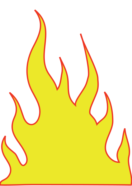 Flames Yellow small clipart 300pixel size, free design - ClipartsFree