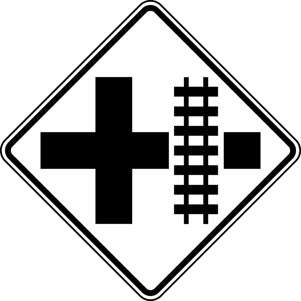 Highway-Rail Grade Crossing Advance Warning Cross Intersection ...
