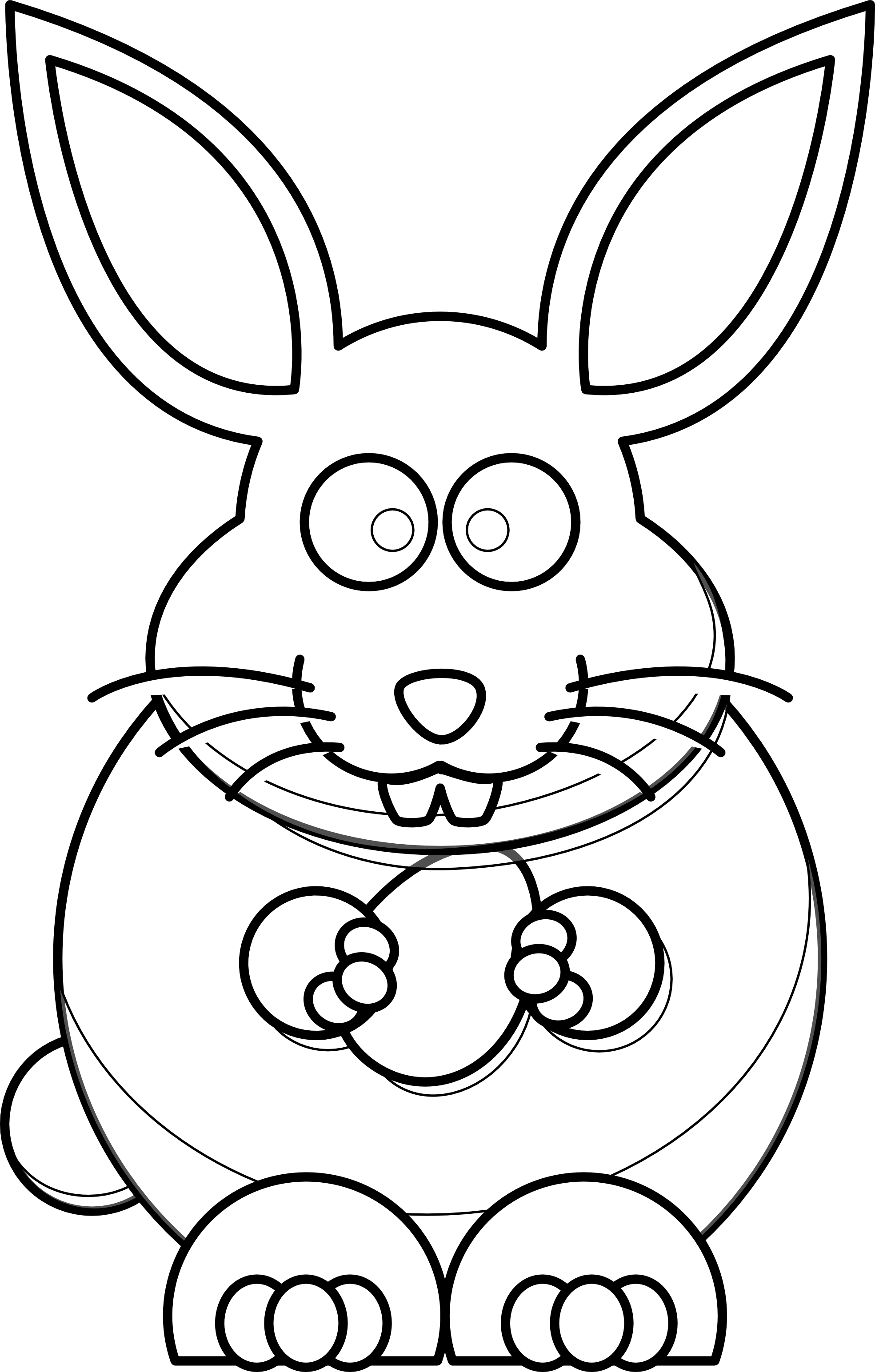 cartoon bunny black white line art scalable vector graphics svg ...