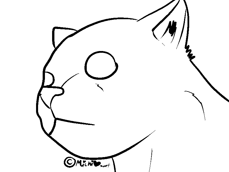 CAT LINEART MS PAINT FRIENDLY by Nyan-Michi on deviantART