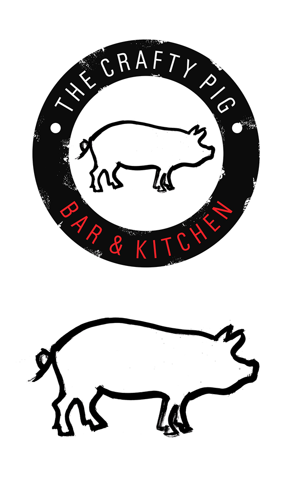 The Crafty Pig: Bar mural and logo illustration on Behance