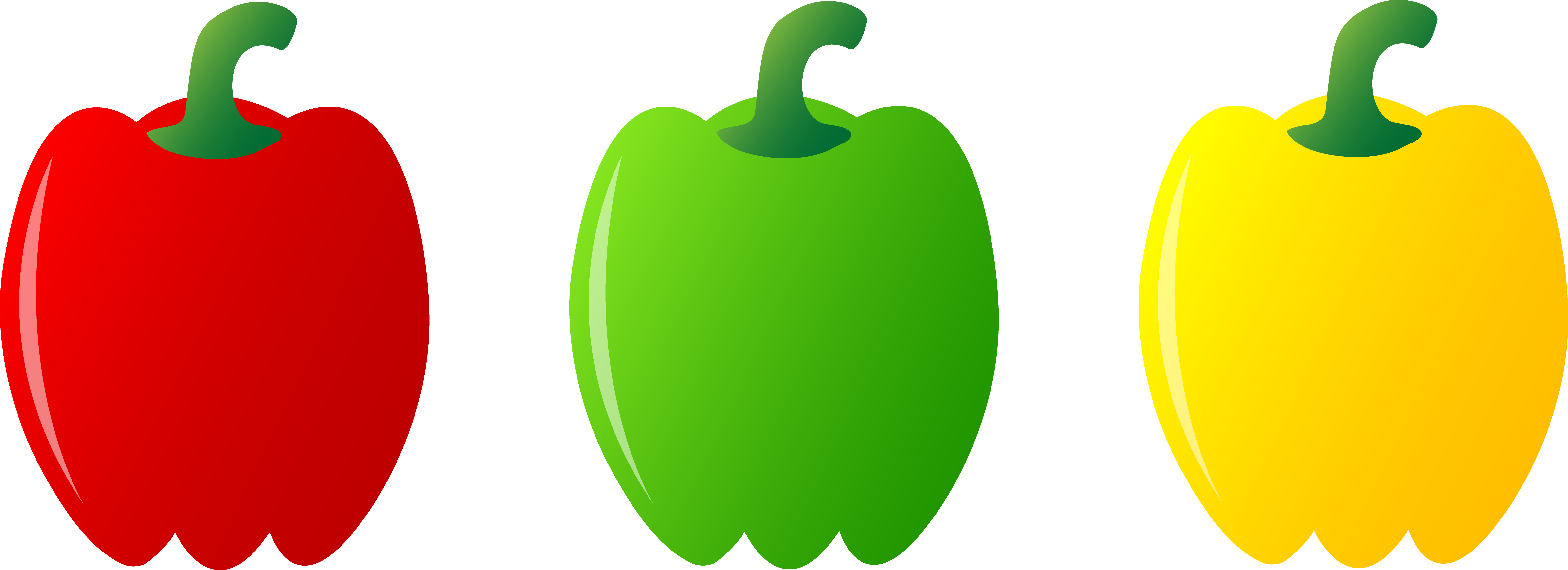 Three Bell Peppers - Free Clip Art
