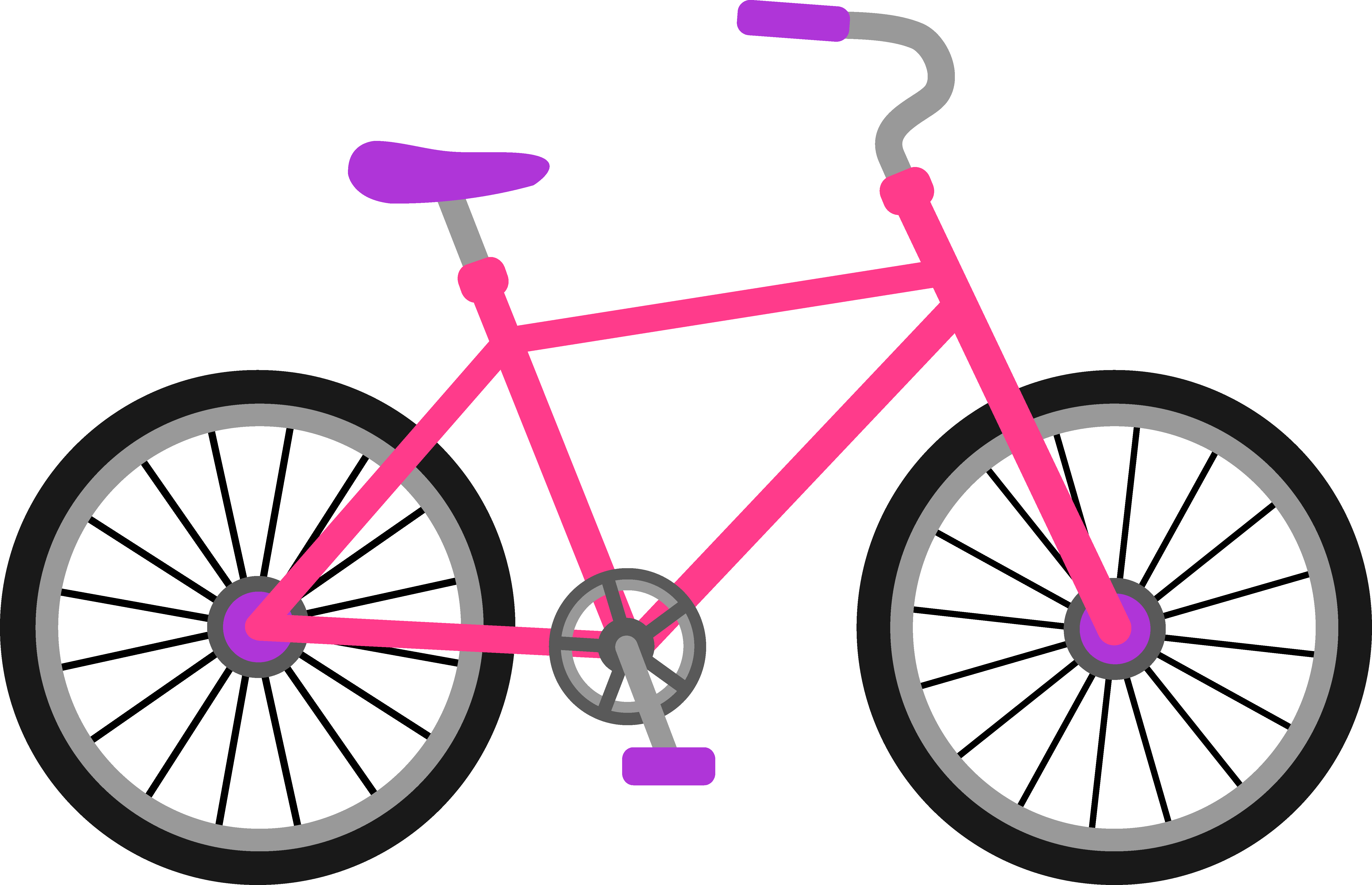 Pink and Purple Bicycle - Free Clip Art