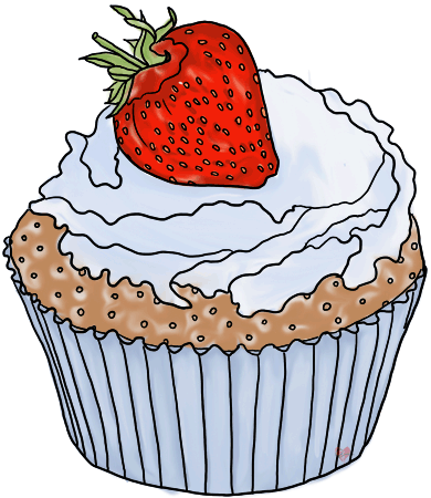 Cartoon Cupcakes Strawberry Cupcakes,Echo's Strawberry Cupcake Clipart