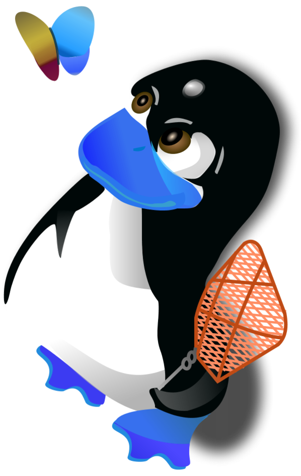 Tux Penguin Microsoft Logo Butterfly - vector Clip Art