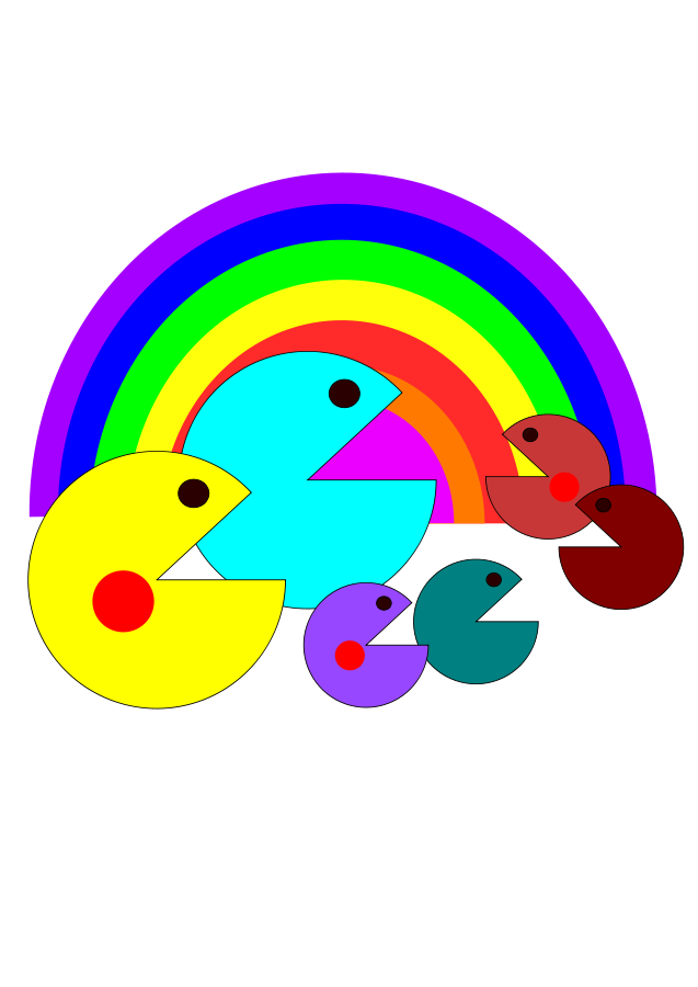 Pacman Rainbow Clipart, vector clip art online, royalty free ...