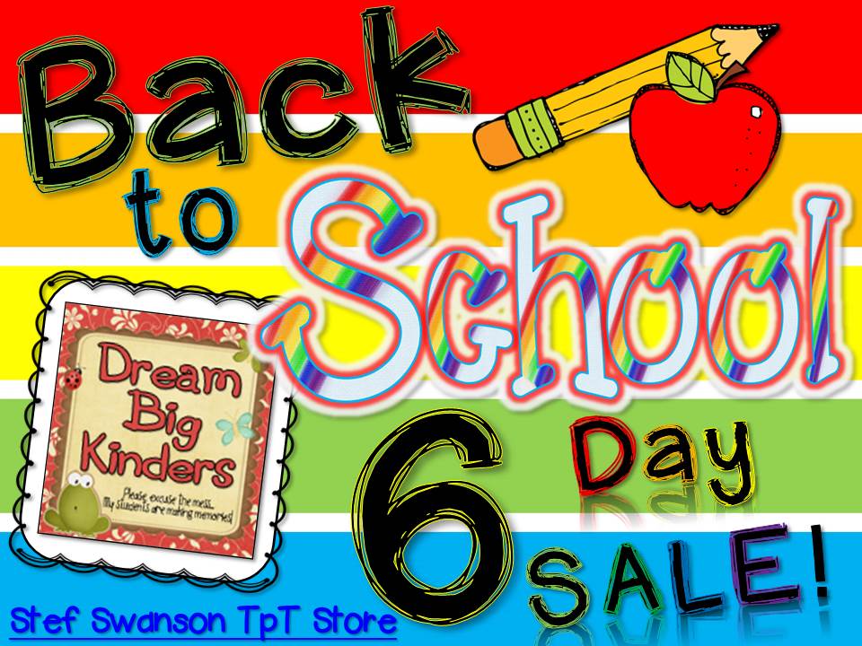 Dream Big Kinders: Back to School SIX Day SALE!