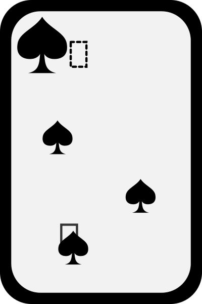 Three of Spades small clipart 300pixel size, free design ...