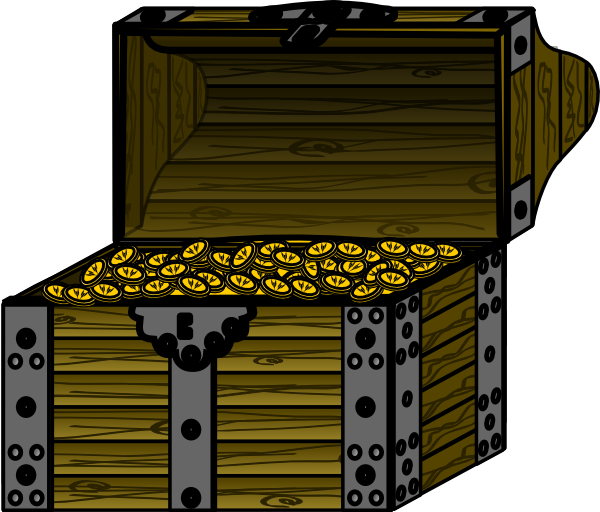 Pirate Treasure Chest With Coins clip art - vector clip art online ...