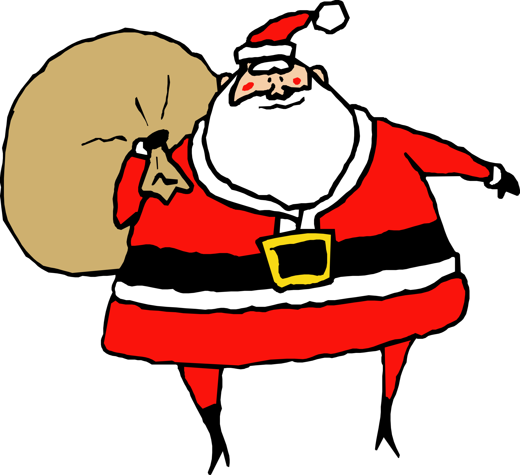 Clip Art: Santa Claus 6 Coloring Book Christmas ... - ClipArt Best ...